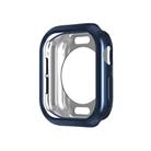 For Apple Watch Series 10 42mm Plating TPU Round Hole Hollow Watch Case(Midnight Blue) - 1