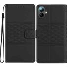 For Samsung Galaxy A07 5G Diamond Embossed Skin Feel Leather Phone Case(Black) - 1