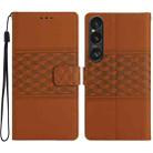 For Sony Xperia 1 VI Diamond Embossed Skin Feel Leather Phone Case(Brown) - 1