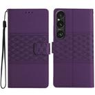 For Sony Xperia 1 VI Diamond Embossed Skin Feel Leather Phone Case(Purple) - 1