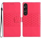 For Sony Xperia 1 VI Diamond Embossed Skin Feel Leather Phone Case(Red) - 1