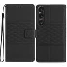 For Sony Xperia 1 VI Diamond Embossed Skin Feel Leather Phone Case(Black) - 1