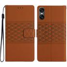 For Sony Xperia 10 VI Diamond Embossed Skin Feel Leather Phone Case(Brown) - 1