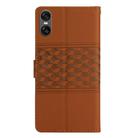 For Sony Xperia 10 VI Diamond Embossed Skin Feel Leather Phone Case(Brown) - 3