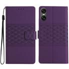 For Sony Xperia 10 VI Diamond Embossed Skin Feel Leather Phone Case(Purple) - 1