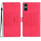 For Sony Xperia 10 VI Diamond Embossed Skin Feel Leather Phone Case(Red) - 1