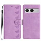 For OnePlus Nord 4 Seven Butterflies Embossed Leather Phone Case(Purple) - 1