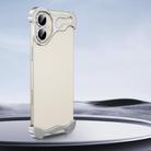 For iPhone 16 Plus Frameless Metal Corner Pad Phone Case with Lens Film(Silver) - 1