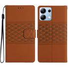 For Redmi Note 13 4G Diamond Embossed Skin Feel Leather Phone Case(Brown) - 1