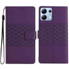 For Redmi Note 14 4G Diamond Embossed Skin Feel Leather Phone Case(Purple) - 1