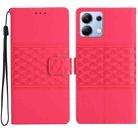 For Redmi Note 14 4G Diamond Embossed Skin Feel Leather Phone Case(Red) - 1