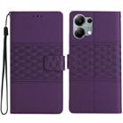 For Redmi Note 13 Pro 4G Diamond Embossed Skin Feel Leather Phone Case(Purple) - 1