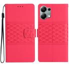 For Redmi Note 13 Pro 4G Diamond Embossed Skin Feel Leather Phone Case(Red) - 1