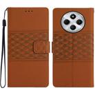 For Redmi 14C 4G Diamond Embossed Skin Feel Leather Phone Case(Brown) - 1