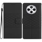 For Redmi 14C 4G Diamond Embossed Skin Feel Leather Phone Case(Black) - 1