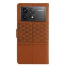 For Xiaomi Poco F6 Pro Diamond Embossed Skin Feel Leather Phone Case(Brown) - 3