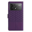 For Xiaomi Poco F6 Pro Diamond Embossed Skin Feel Leather Phone Case(Purple) - 3