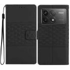 For Xiaomi Poco F6 Pro Diamond Embossed Skin Feel Leather Phone Case(Black) - 1