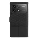 For Xiaomi Poco F6 Pro Diamond Embossed Skin Feel Leather Phone Case(Black) - 3