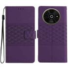 For Xiaomi Poco C61 Diamond Embossed Skin Feel Leather Phone Case(Purple) - 1