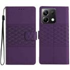 For Xiaomi Poco X6 Diamond Embossed Skin Feel Leather Phone Case(Purple) - 1