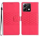 For Xiaomi Poco X6 Diamond Embossed Skin Feel Leather Phone Case(Red) - 1