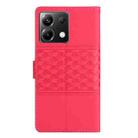 For Xiaomi Poco X6 Diamond Embossed Skin Feel Leather Phone Case(Red) - 3