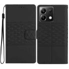 For Xiaomi Poco X6 Diamond Embossed Skin Feel Leather Phone Case(Black) - 1