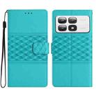 For Xiaomi 14T Pro Diamond Embossed Skin Feel Leather Phone Case(Blue) - 1