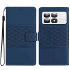 For Xiaomi 14T Pro Diamond Embossed Skin Feel Leather Phone Case(Dark Blue) - 1