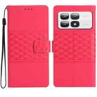 For Xiaomi 14T Pro Diamond Embossed Skin Feel Leather Phone Case(Red) - 1