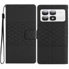 For Xiaomi 14T Pro Diamond Embossed Skin Feel Leather Phone Case(Black) - 1