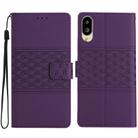 For Sharp Basio active SHG09 Diamond Embossed Skin Feel Leather Phone Case(Purple) - 1