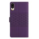 For Sharp Basio active SHG09 Diamond Embossed Skin Feel Leather Phone Case(Purple) - 3