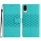 For Sharp Basio active SHG09 Diamond Embossed Skin Feel Leather Phone Case(Blue) - 1