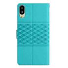 For Sharp Basio active SHG09 Diamond Embossed Skin Feel Leather Phone Case(Blue) - 3