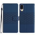 For Sharp Basio active SHG09 Diamond Embossed Skin Feel Leather Phone Case(Dark Blue) - 1