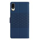 For Sharp Basio active SHG09 Diamond Embossed Skin Feel Leather Phone Case(Dark Blue) - 3