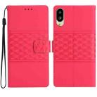 For Sharp Basio active SHG09 Diamond Embossed Skin Feel Leather Phone Case(Red) - 1