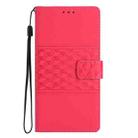 For Sharp Basio active SHG09 Diamond Embossed Skin Feel Leather Phone Case(Red) - 2