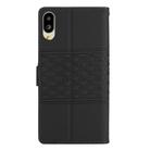 For Sharp Basio active SHG09 Diamond Embossed Skin Feel Leather Phone Case(Black) - 3