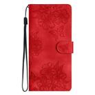 For Samsung Galaxy A06 4G Cherry Blossom Butterfly Skin Feel Embossed PU Phone Case(Red) - 2