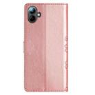 For Samsung Galaxy A06 4G Cherry Blossom Butterfly Skin Feel Embossed PU Phone Case(Rose Gold) - 3
