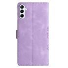 For Samsung Galaxy A17 5G Cherry Blossom Butterfly Skin Feel Embossed PU Phone Case(Purple) - 3
