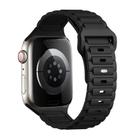 For Apple Watch SE 2023 44mm Tri-beads Loop Buckle Silicone Watch Band(Black) - 1