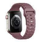 For Apple Watch SE 2023 44mm Tri-beads Loop Buckle Silicone Watch Band(Smoky Purple) - 1