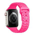 For Apple Watch SE 2023 40mm Tri-beads Loop Buckle Silicone Watch Band(Rose Red) - 1