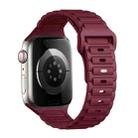 For Apple Watch Ultra 2 49mm Tri-beads Loop Buckle Silicone Watch Band(Wine Red) - 1