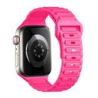 For Apple Watch Series 9 45mm Tri-beads Loop Buckle Silicone Watch Band(Rose Red) - 1