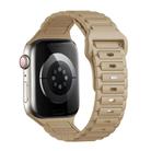 For Apple Watch Series 9 45mm Tri-beads Loop Buckle Silicone Watch Band(Walnut) - 1